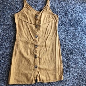 Mustard spaghetti strap dress (cotton on)